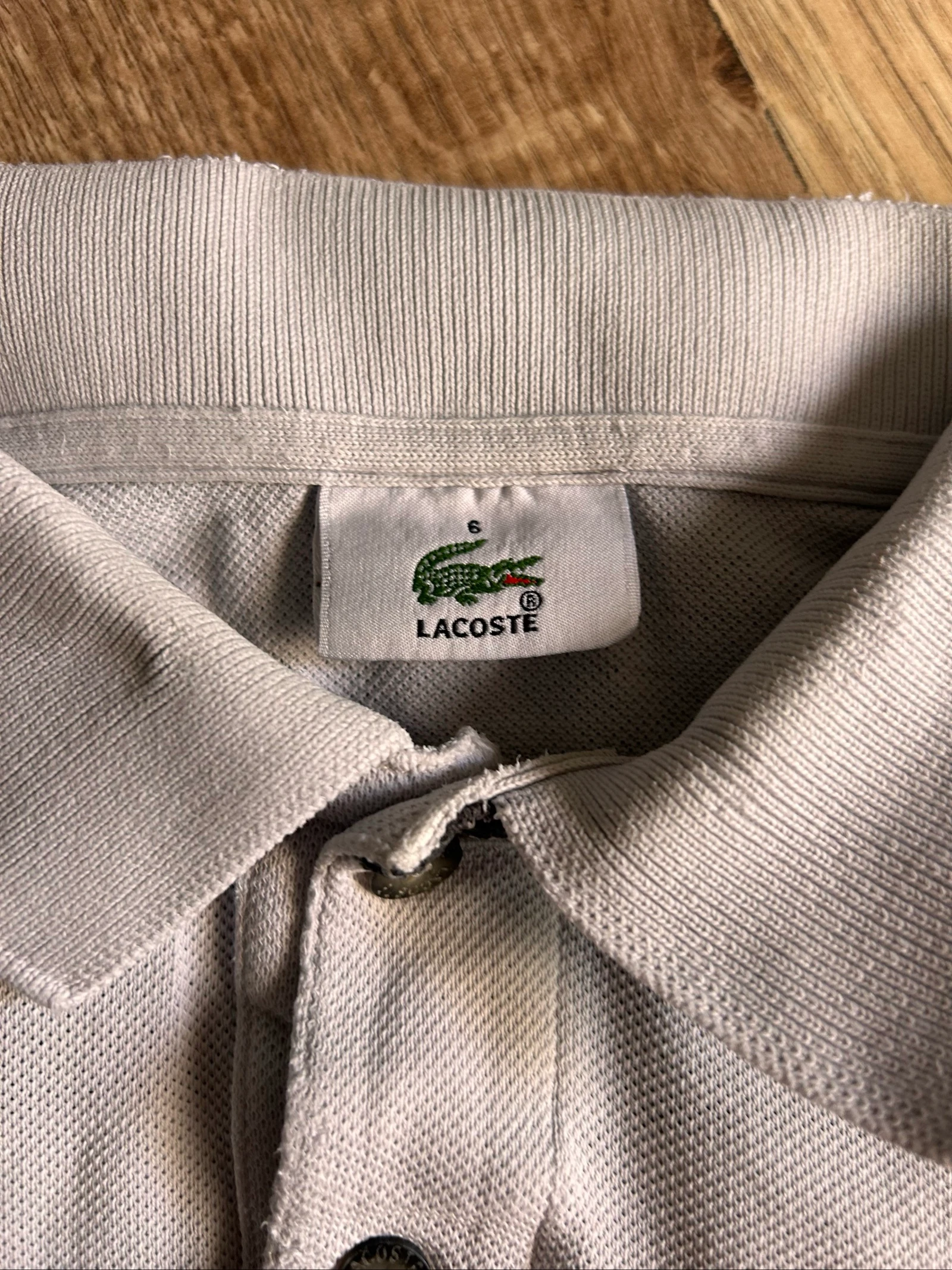Lacoste long-sleeved striped polo – Size 6 (XL) - Vintage – photo 4